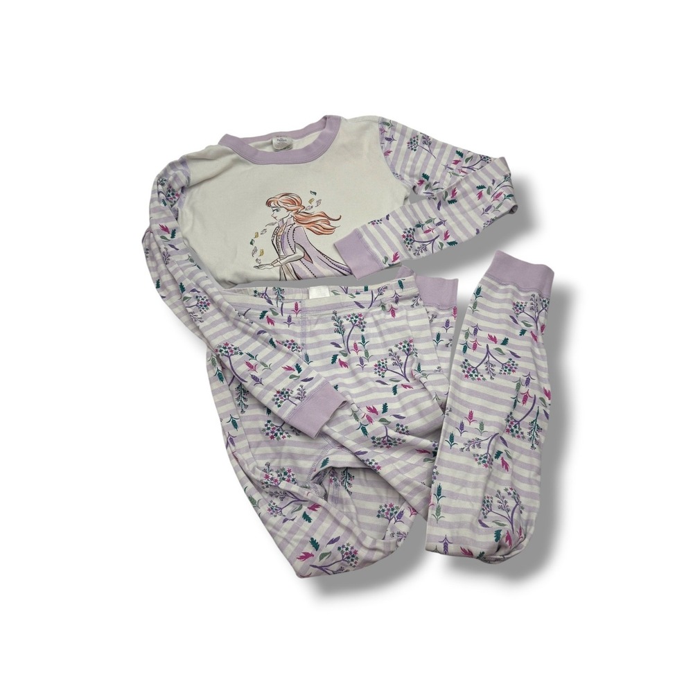 Hanna Andersson Frozen II Anna Pajama Set Girls Size 12 Purple Organic Cotton